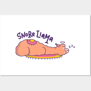 Cute Llama Snore Llama Posters and Art